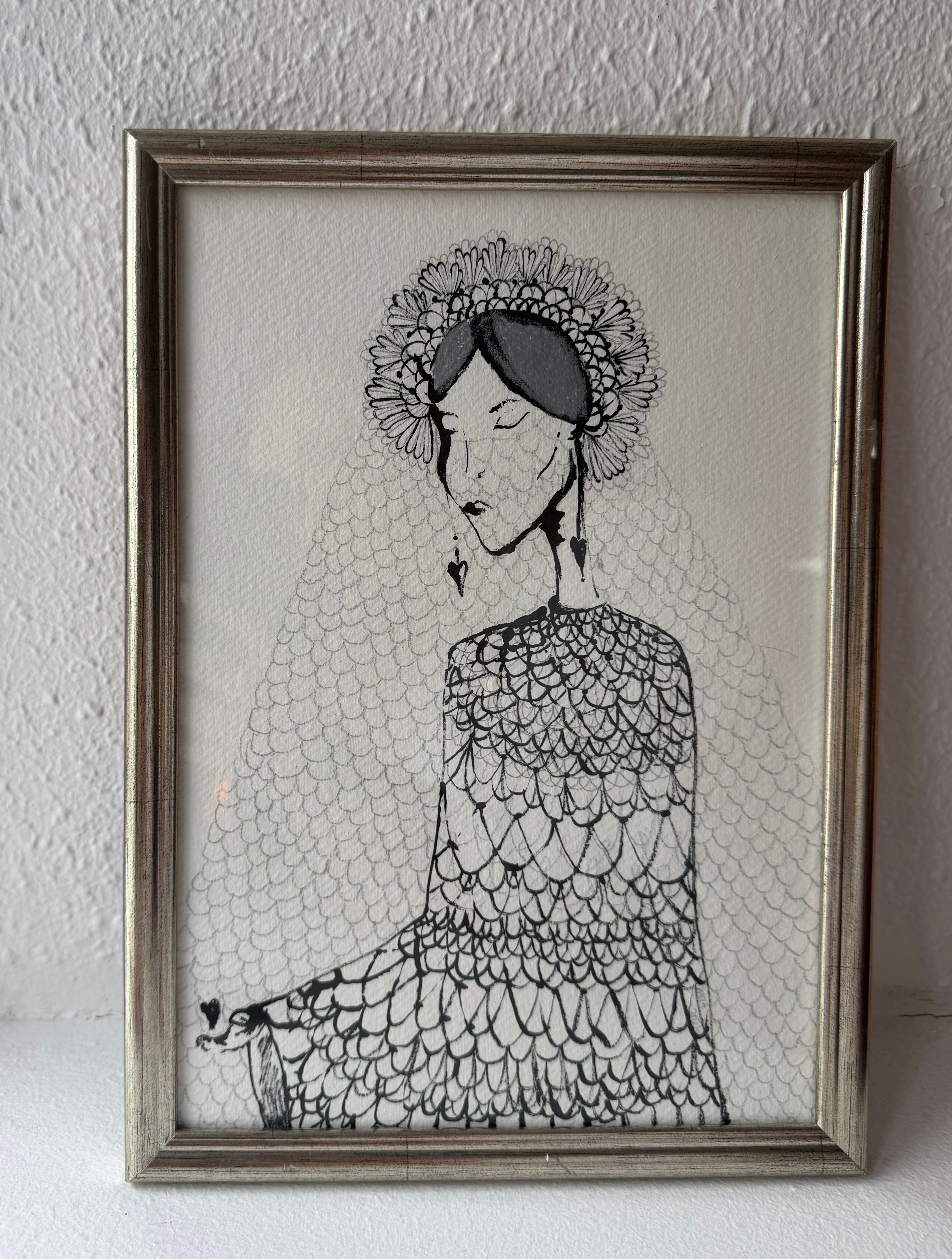 María - Original ink painting