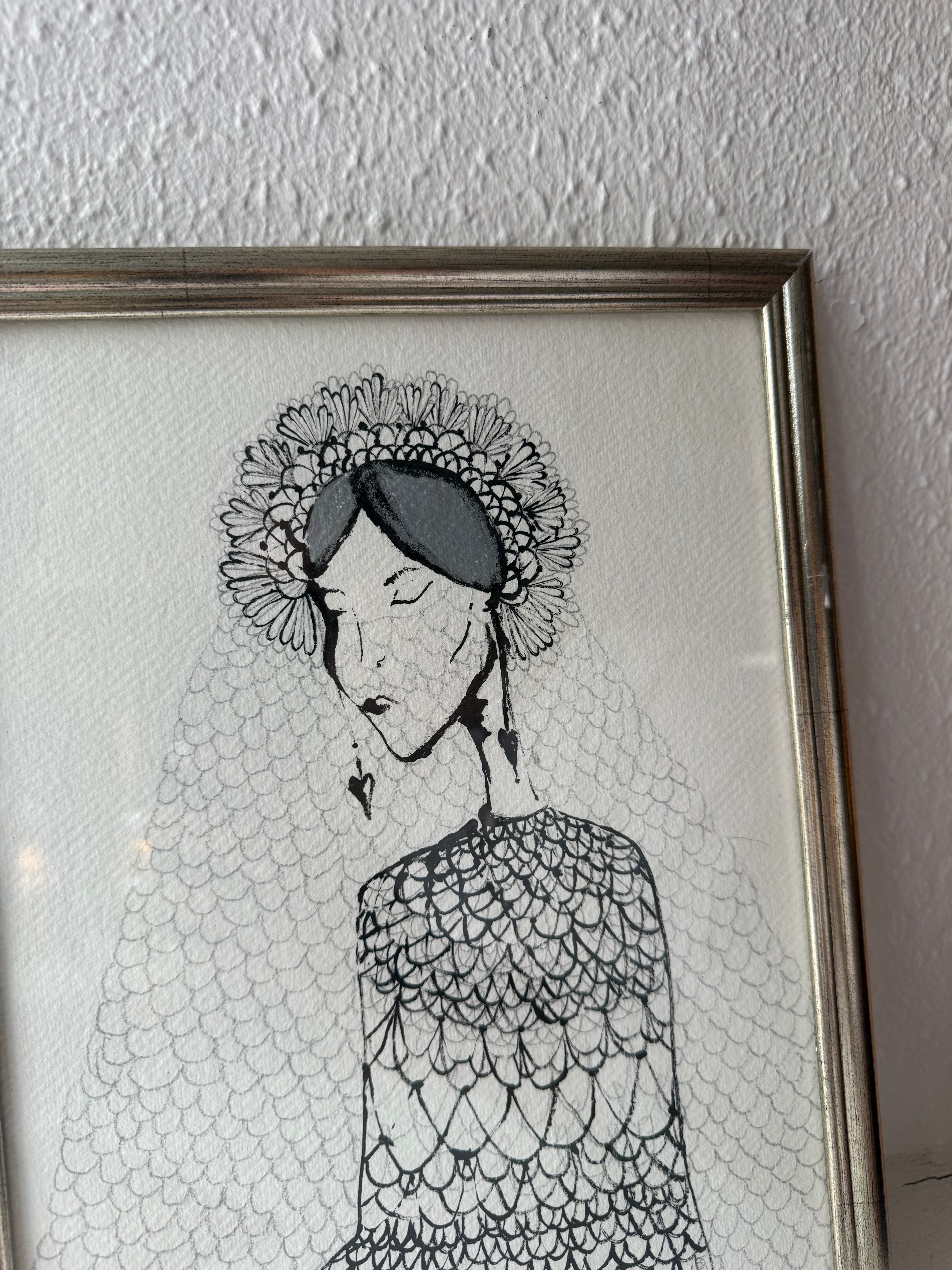 María - Original ink painting
