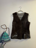 Grey shearling vest