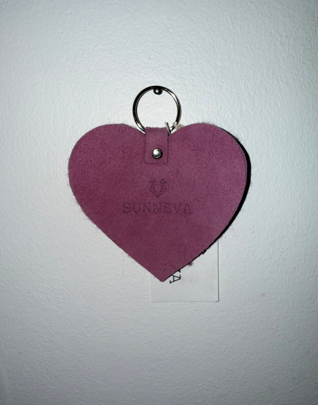 Heart shearling keychains