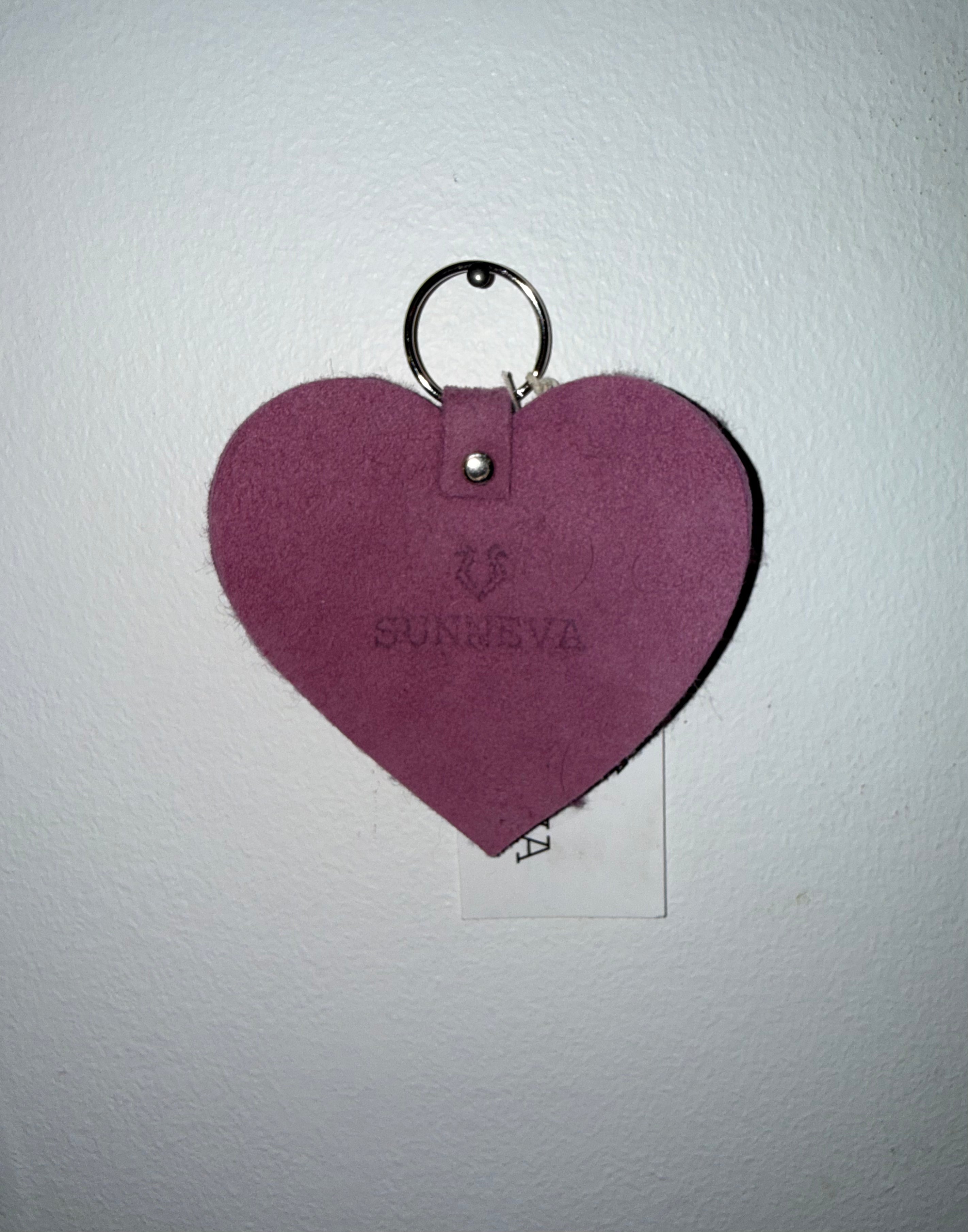 Heart shearling keychains