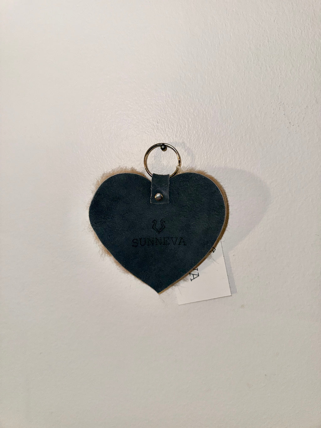 Heart shearling keychains