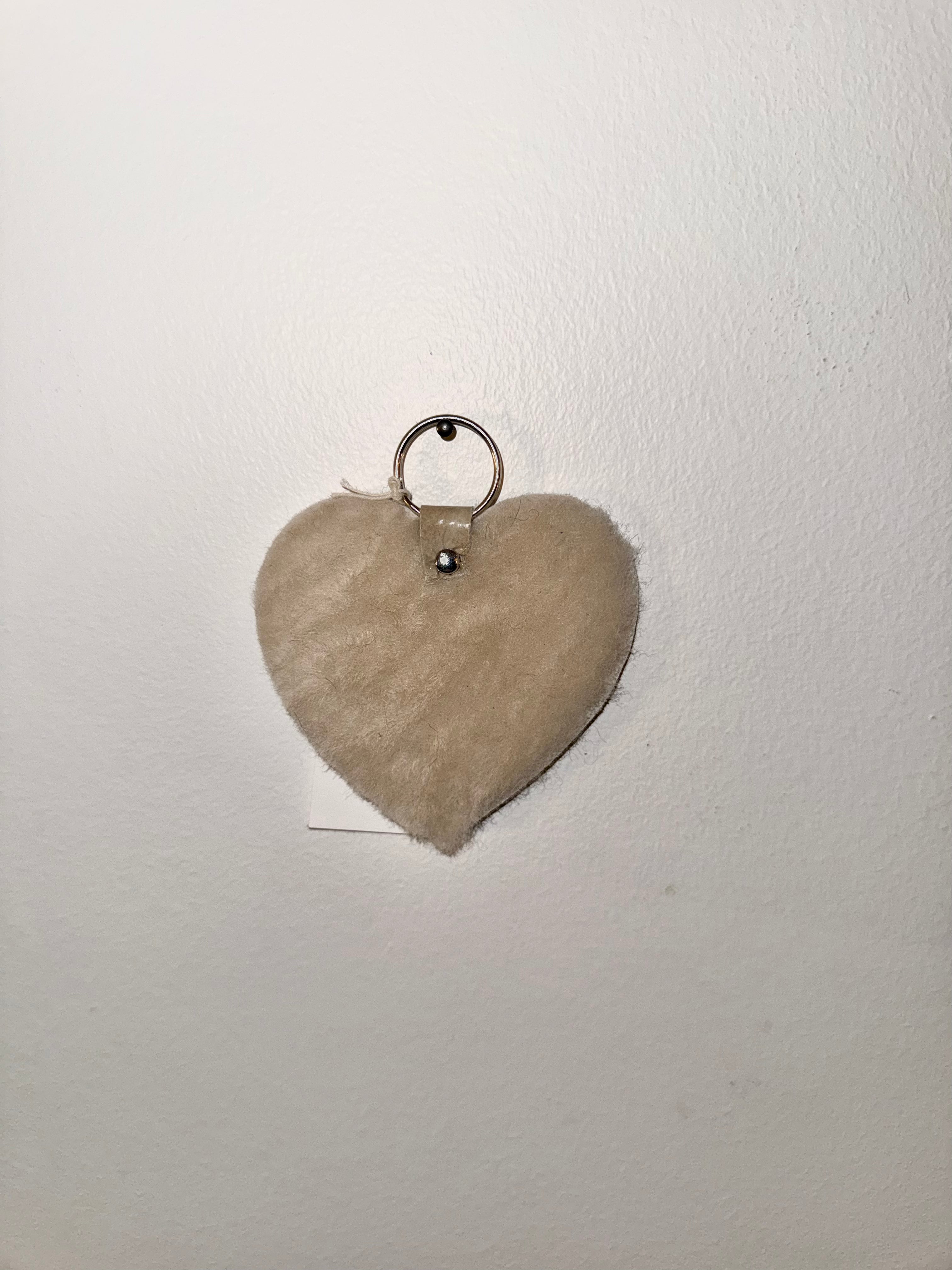 Heart shearling keychains