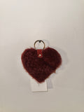 Heart shearling keychains