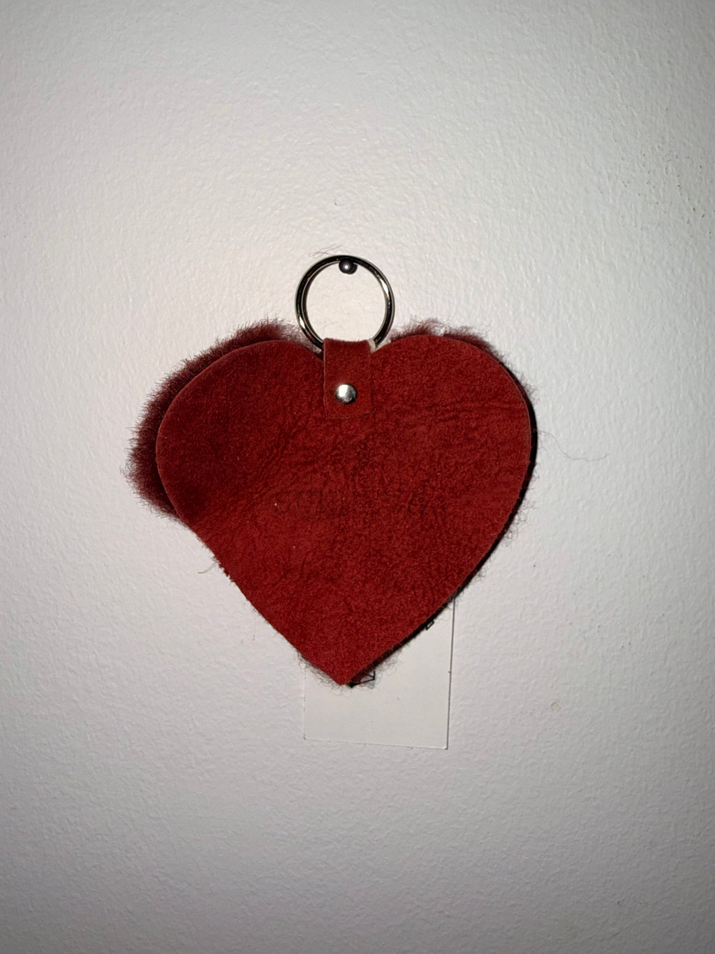 Heart shearling keychains