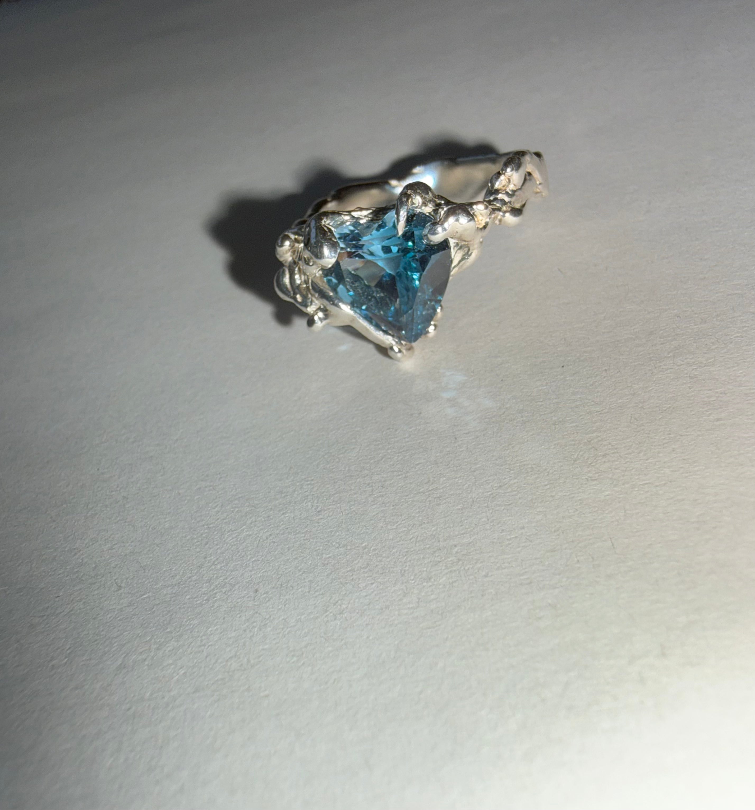 Heart ring ocean blue